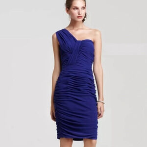 Tadashi Shoji one shoulder ruching dress party cocktail formal